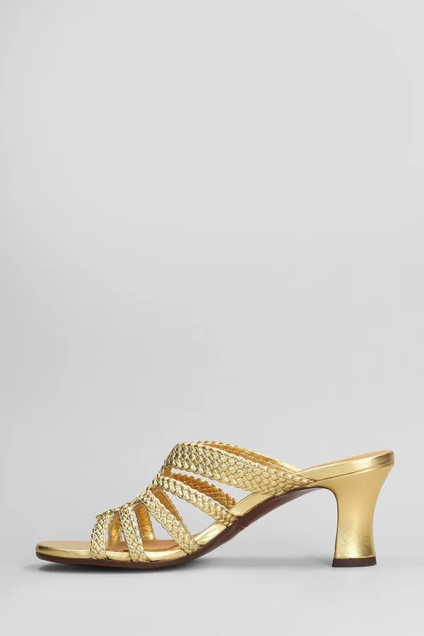Sandals In Gold Leather - Image 3