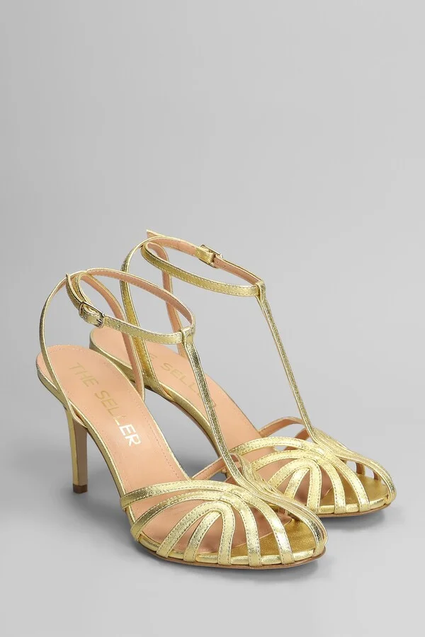 Sandals In Gold Leather - Image 2