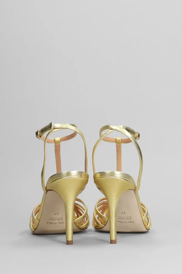 Sandals In Gold Leather - Image 4