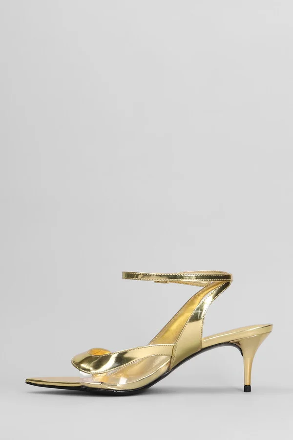 Sandals In Gold Leather - Image 3