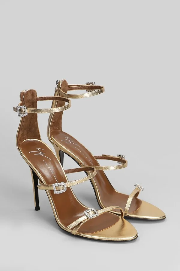 Sandals In Gold Patent Leather - Image 2