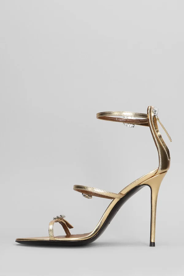 Sandals In Gold Patent Leather - Image 3