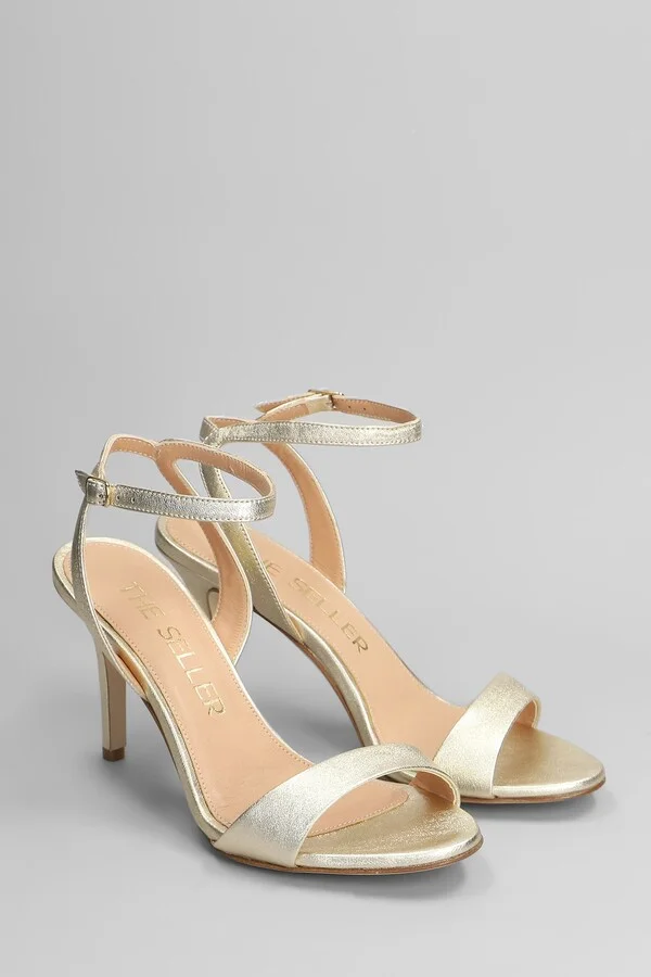 Sandals In Platinum Leather - Image 2