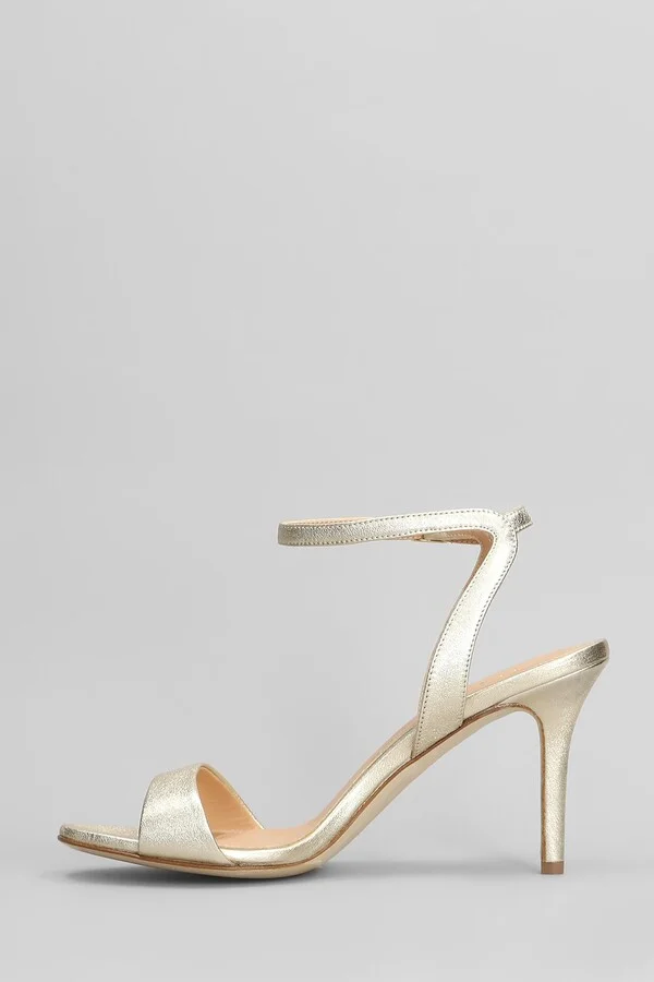 Sandals In Platinum Leather - Image 3