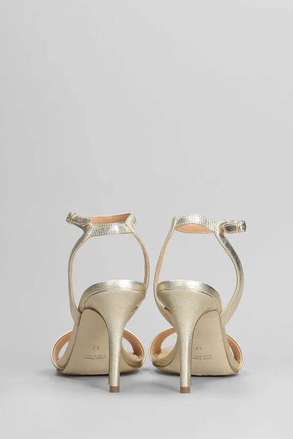 Sandals In Platinum Leather - Image 4