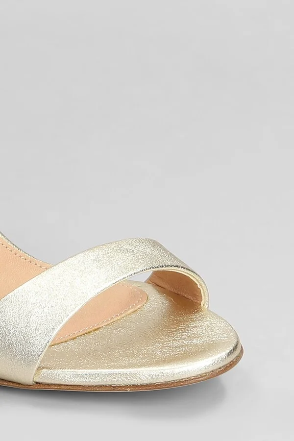 Sandals In Platinum Leather - Image 5
