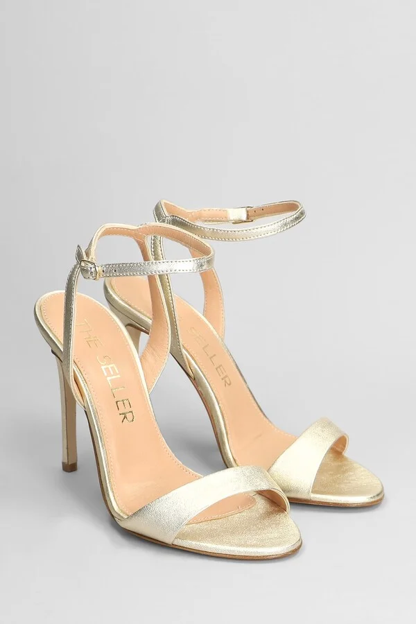 Sandals In Platinum Leather - Image 2