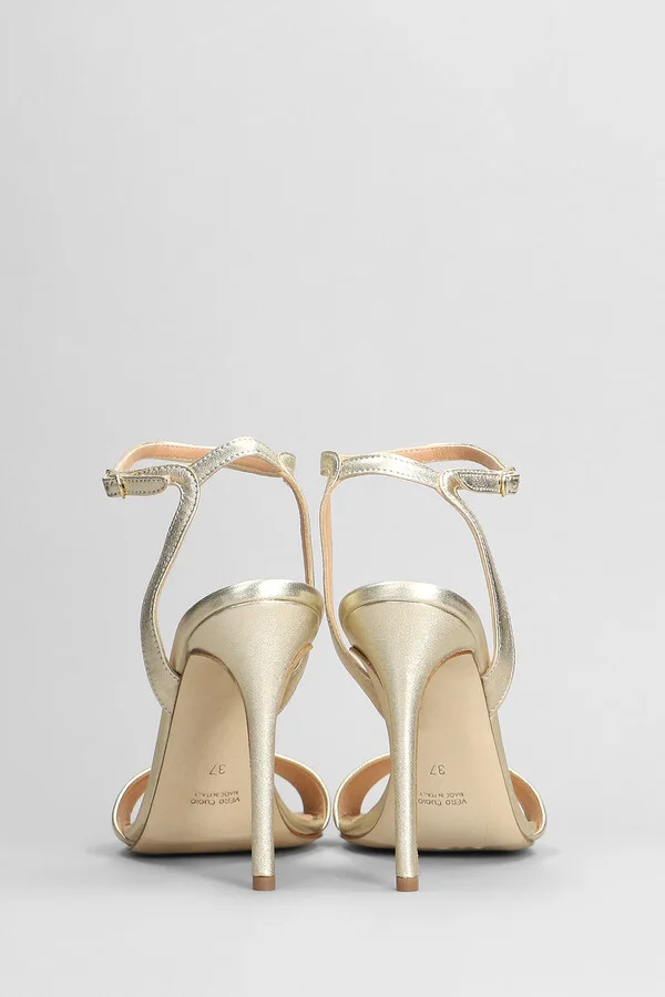 Sandals In Platinum Leather - Image 4