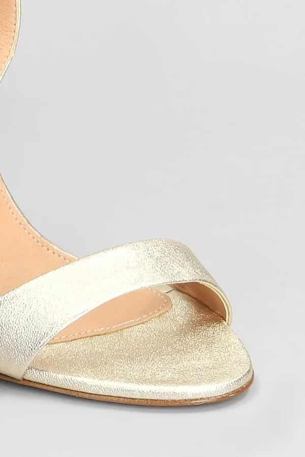 Sandals In Platinum Leather - Image 5