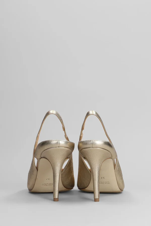 Sandals In Platinum Leather - Image 4