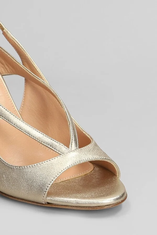 Sandals In Platinum Leather - Image 5