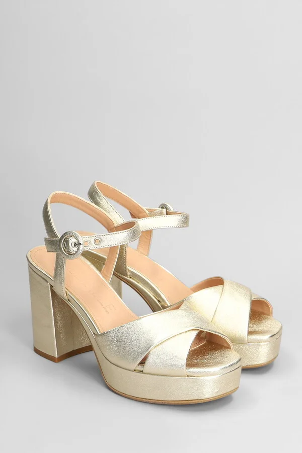 Sandals In Platinum Leather - Image 2