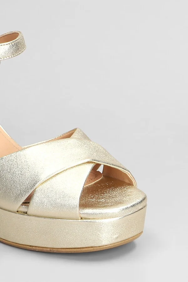 Sandals In Platinum Leather - Image 5