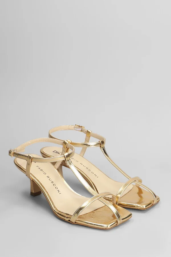 Sandals In Platinum Leather - Image 2