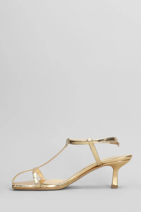 Sandals In Platinum Leather - Image 3