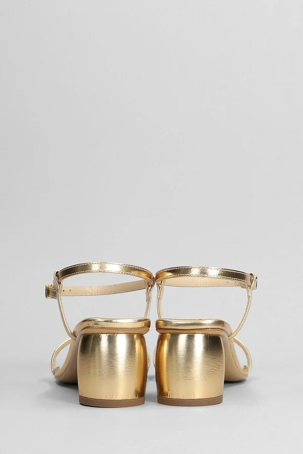 Sandals In Platinum Leather - Image 4