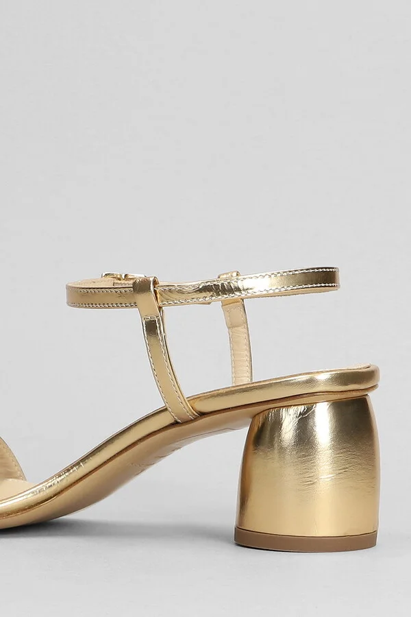 Sandals In Platinum Leather - Image 5