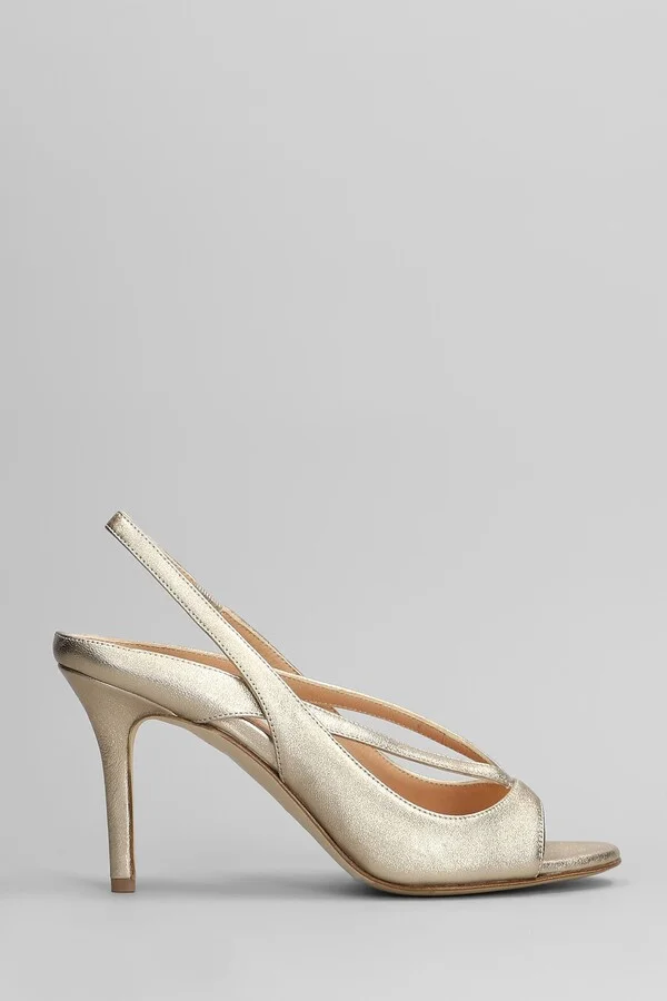 Sandals In Platinum Leather