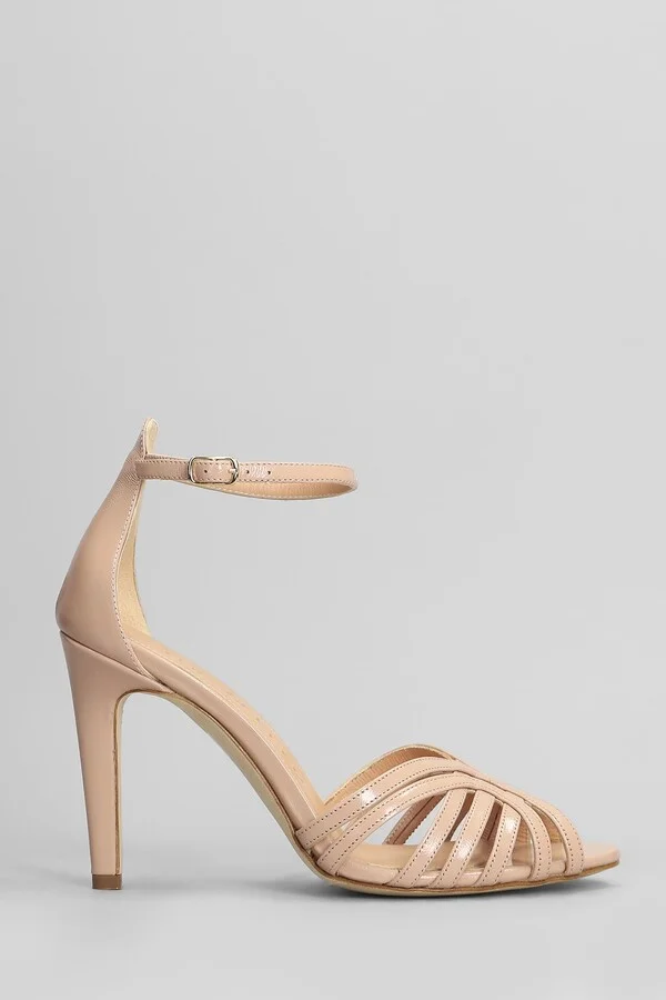 Sandals In Powder Leather