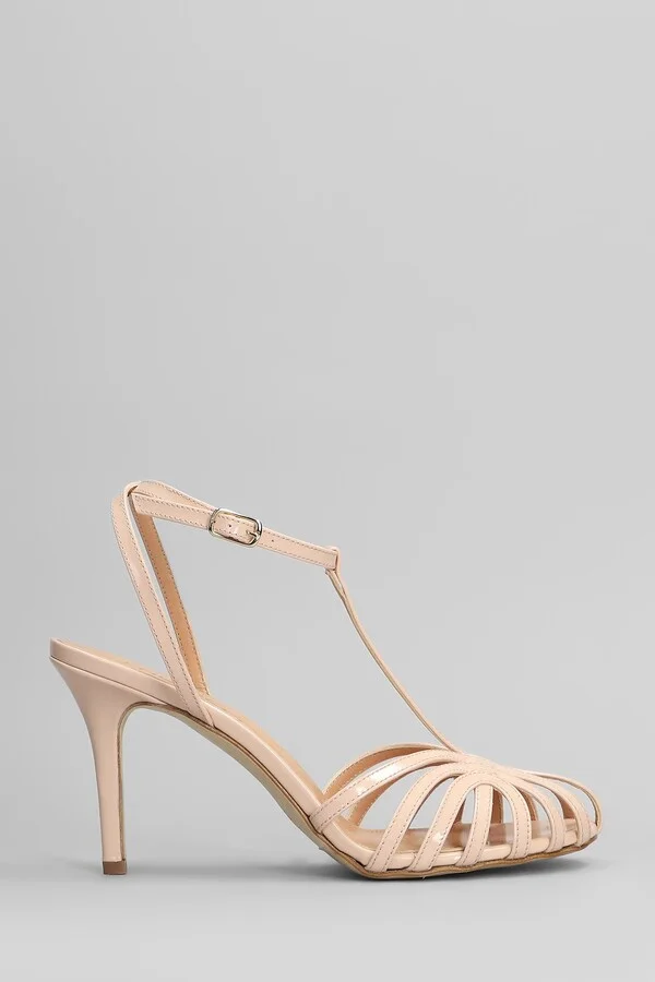 Sandals In Powder Patent Leather