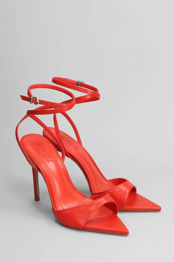 Sandals In Red Leather - Image 2