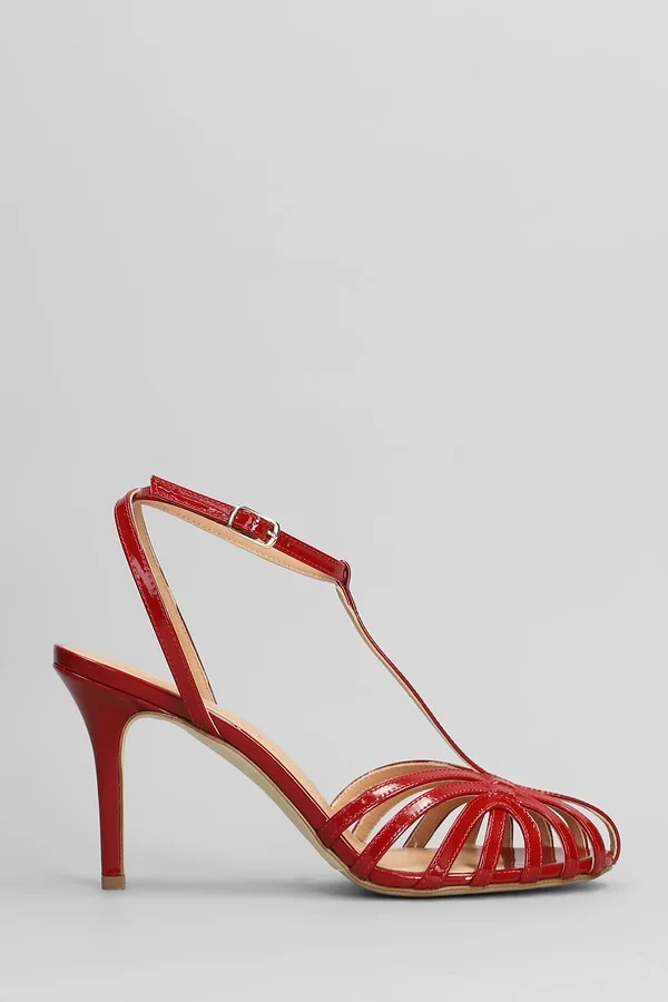 Sandals In Red Patent Leather