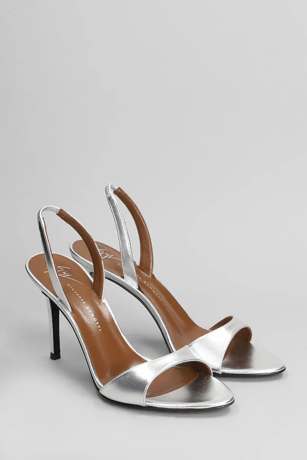 Sandals In Silver Leather - Image 2