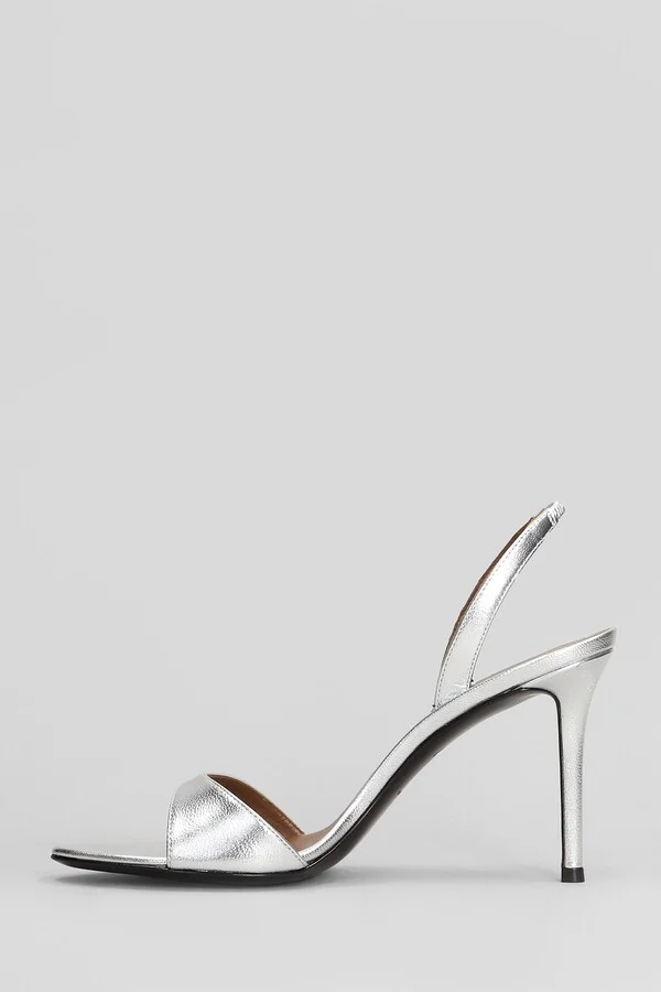Sandals In Silver Leather - Image 3