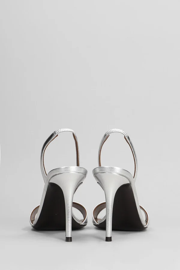 Sandals In Silver Leather - Image 4