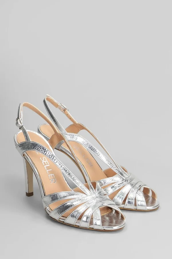 Sandals In Silver Leather - Image 2