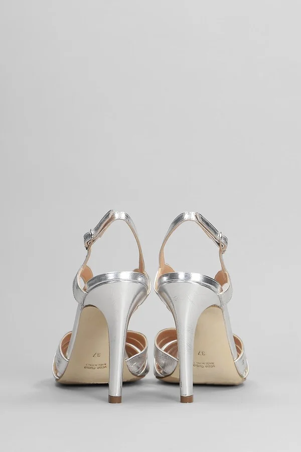Sandals In Silver Leather - Image 4
