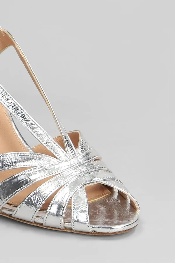 Sandals In Silver Leather - Image 5
