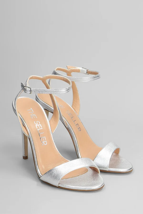 Sandals In Silver Leather - Image 2