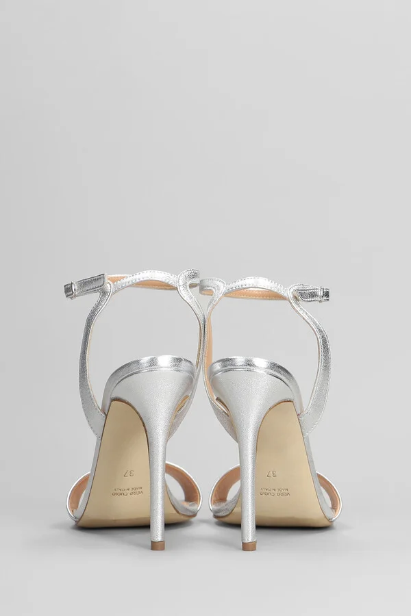 Sandals In Silver Leather - Image 4