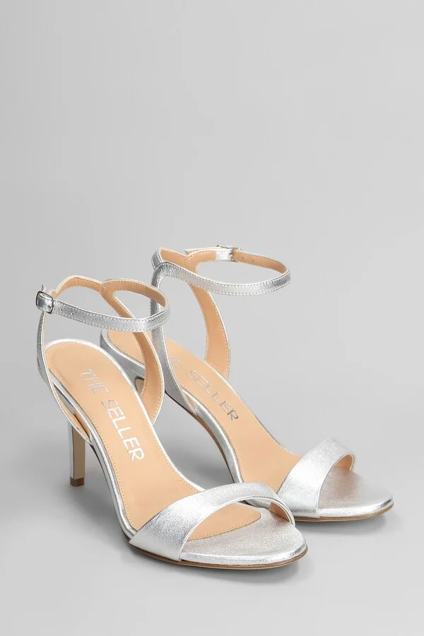 Sandals In Silver Leather - Image 2