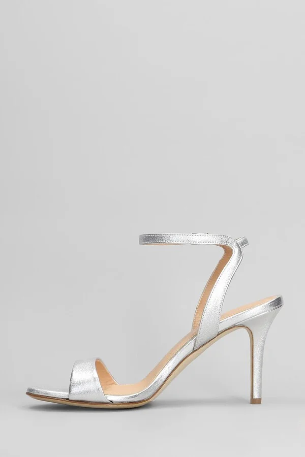 Sandals In Silver Leather - Image 3