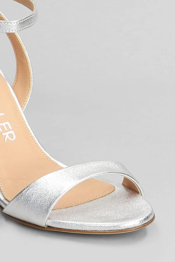 Sandals In Silver Leather - Image 5