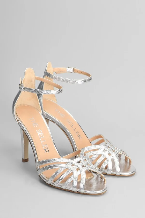 Sandals In Silver Leather - Image 2