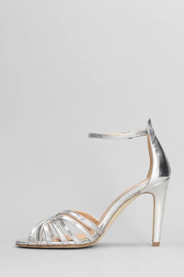 Sandals In Silver Leather - Image 3