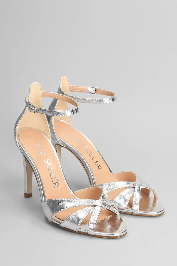 Sandals In Silver Leather - Image 2