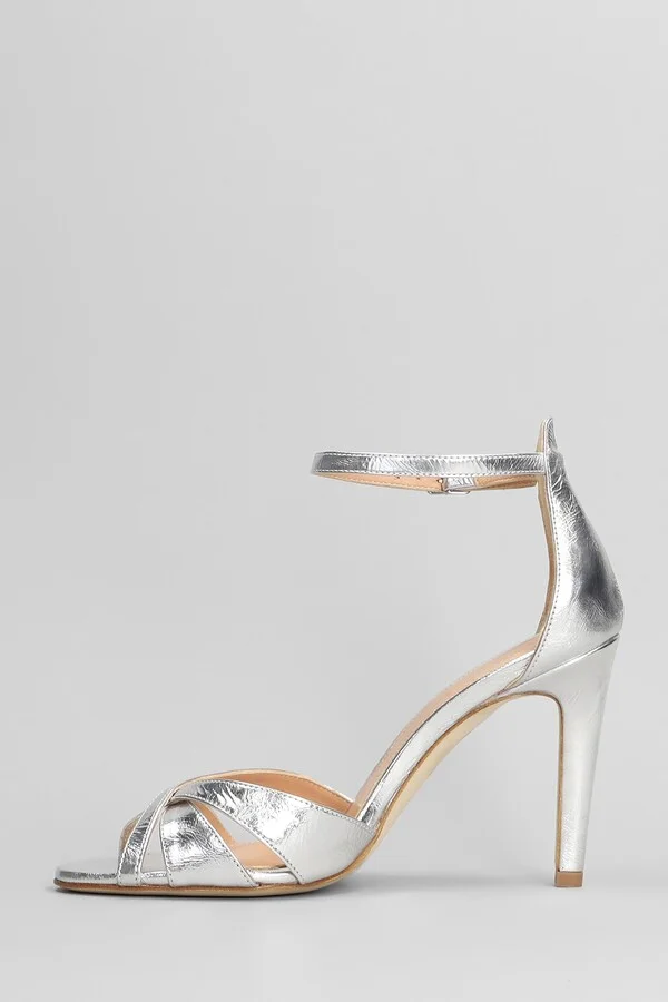 Sandals In Silver Leather - Image 3