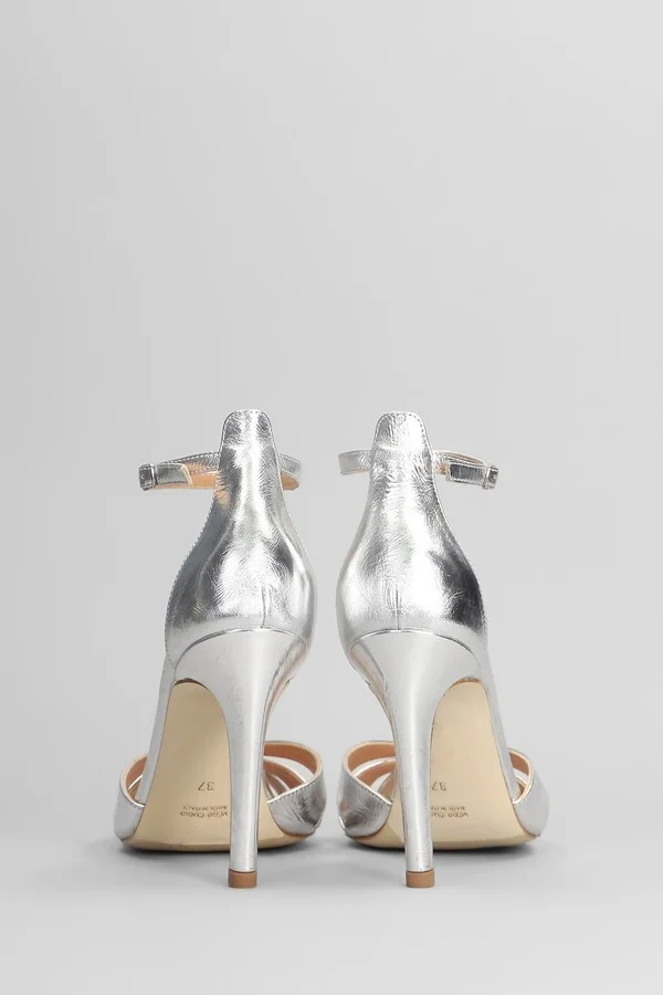 Sandals In Silver Leather - Image 4