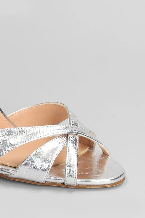 Sandals In Silver Leather - Image 5