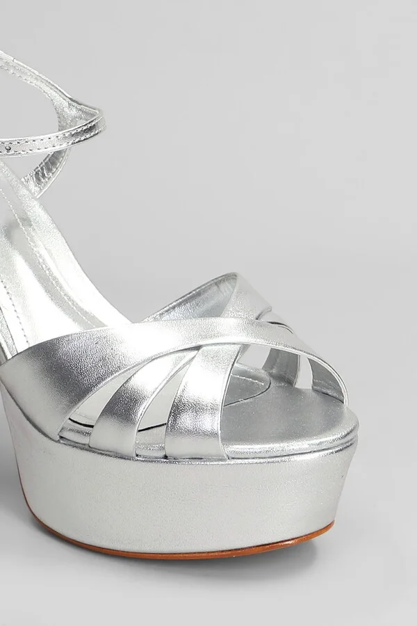 Sandals In Silver Leather - Image 5