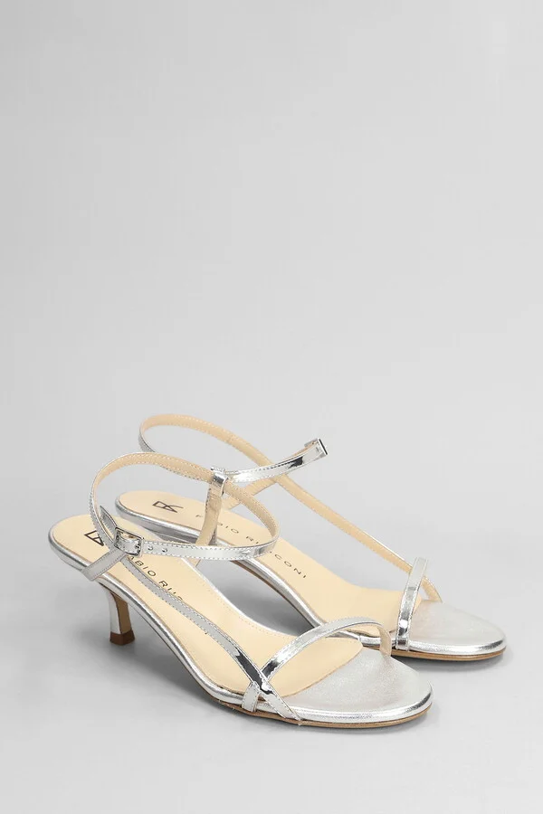 Sandals In Silver Leather - Image 2