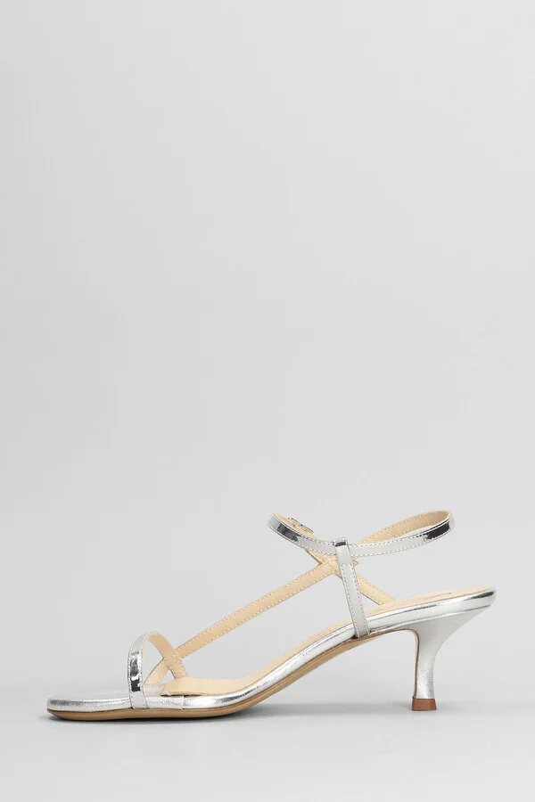Sandals In Silver Leather - Image 3