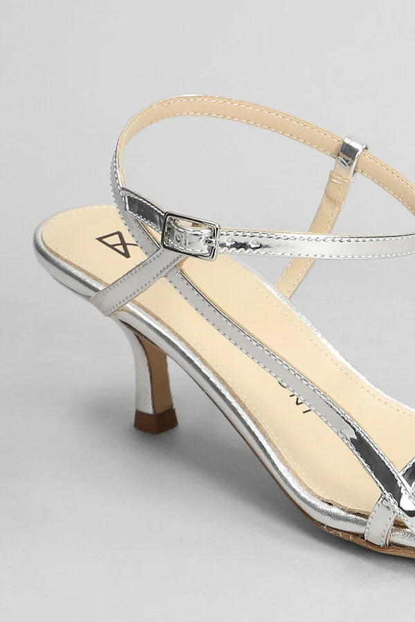 Sandals In Silver Leather - Image 5
