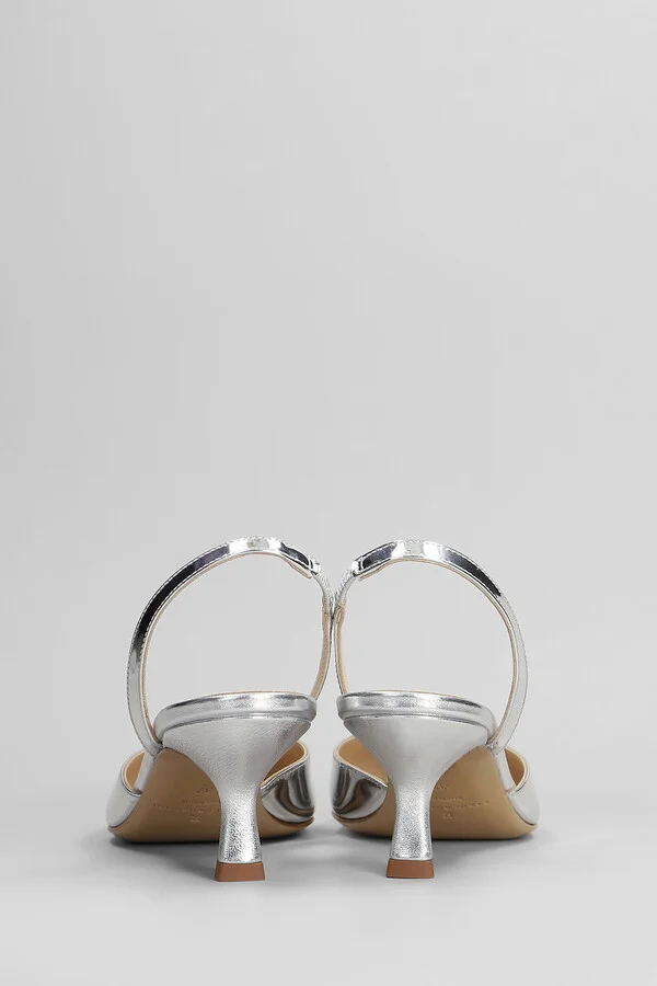 Sandals In Silver Leather - Image 4