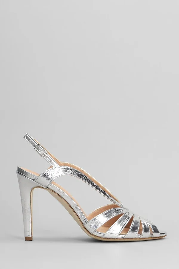 Sandals In Silver Leather