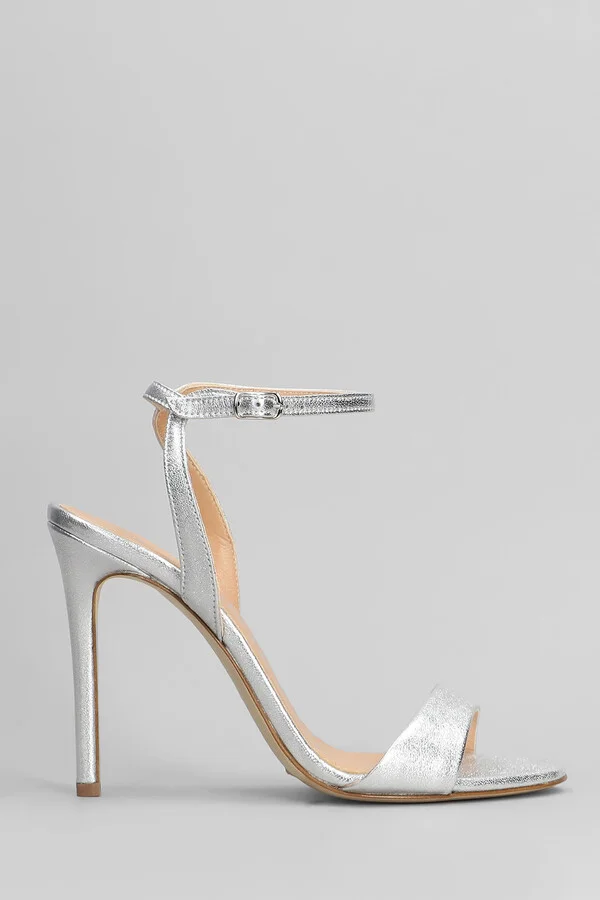 Sandals In Silver Leather